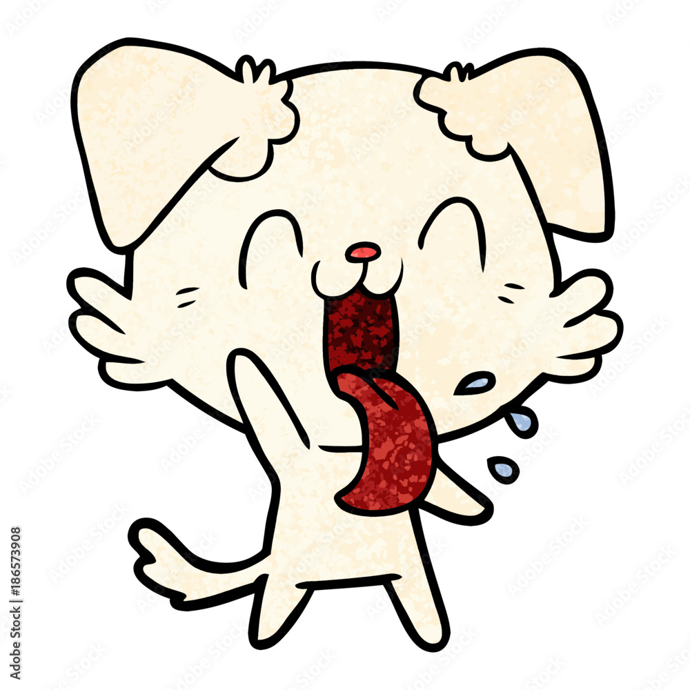 cartoon panting dog waving cartoon panting dog waving