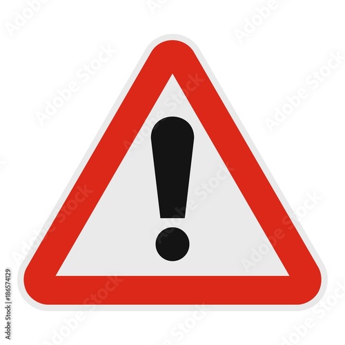 Exclamation point icon. Flat illustration of exclamation point vector icon for web.