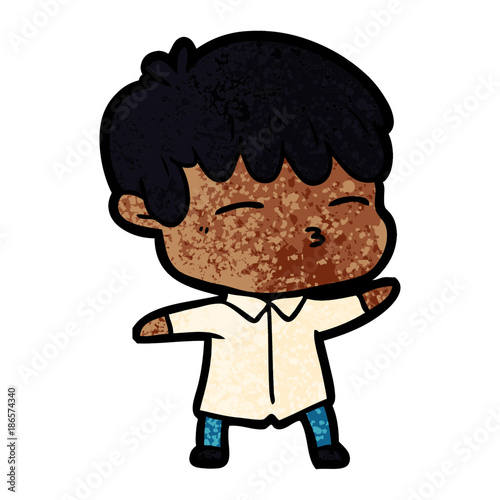 cartoon curious boy