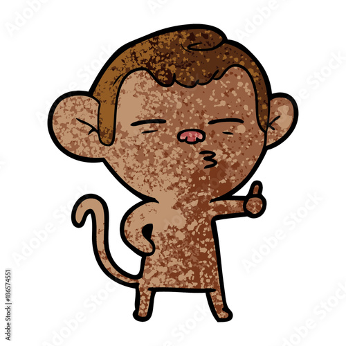 cartoon suspicious monkey