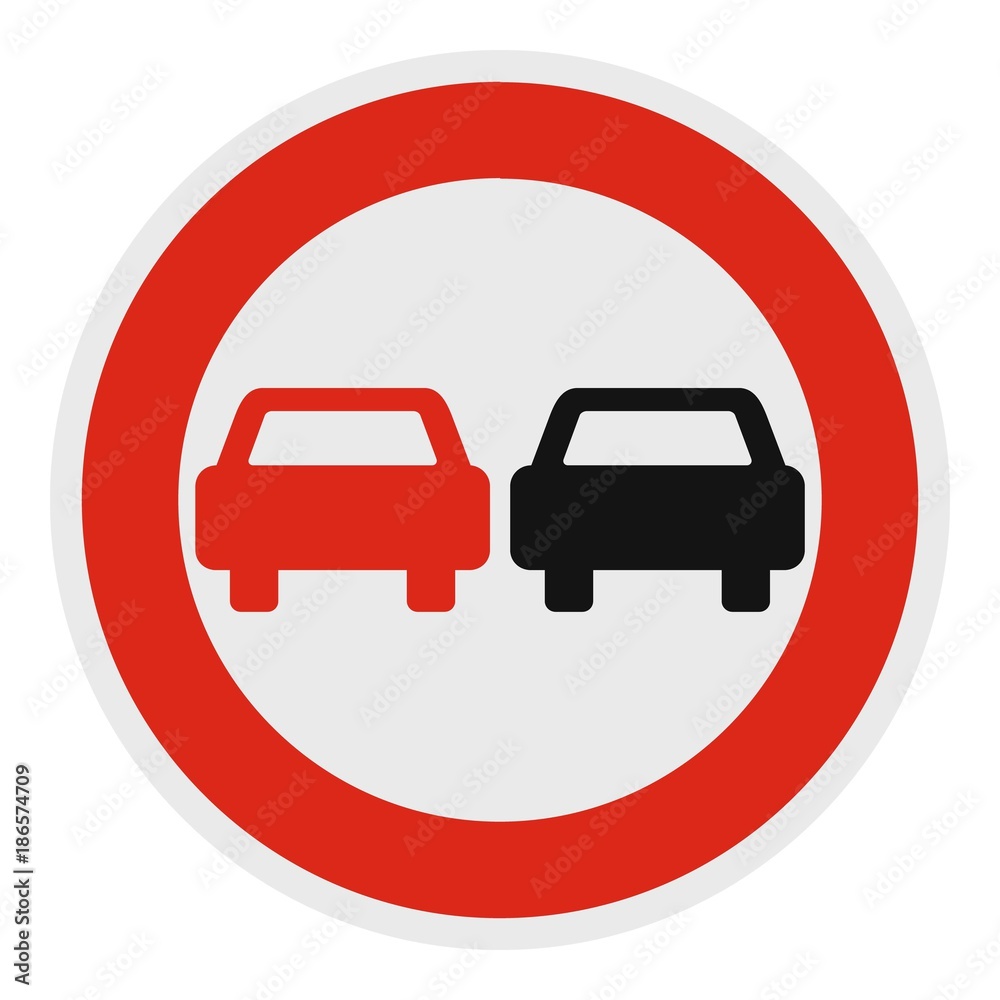 No overtaking icon. Flat illustration of no overtaking vector icon for web.