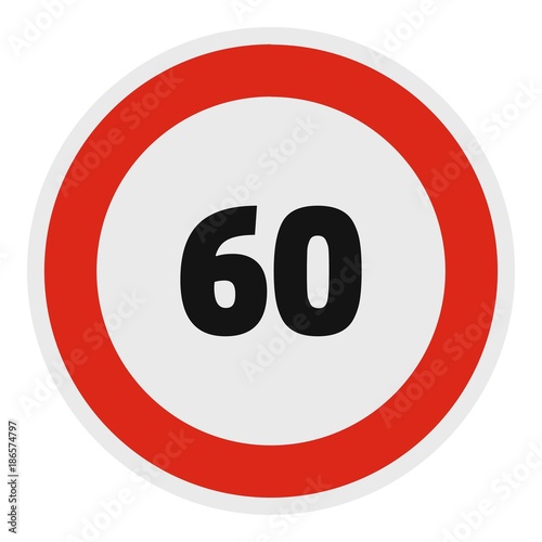 Wallpaper Mural Maximum speed limit icon. Flat illustration of maximum speed fifty limit vector icon for web. Torontodigital.ca