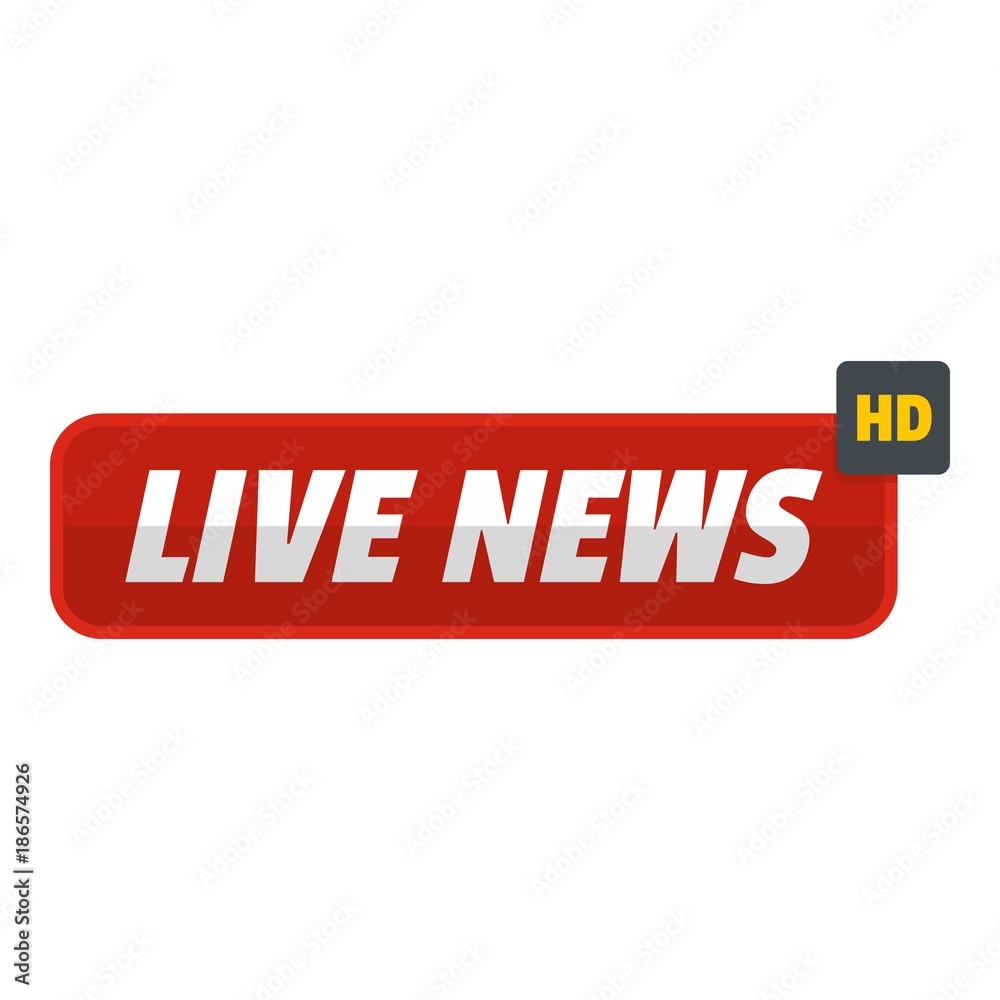 Obraz premium Live news icon. Flat illustration of live news vector icon for web.