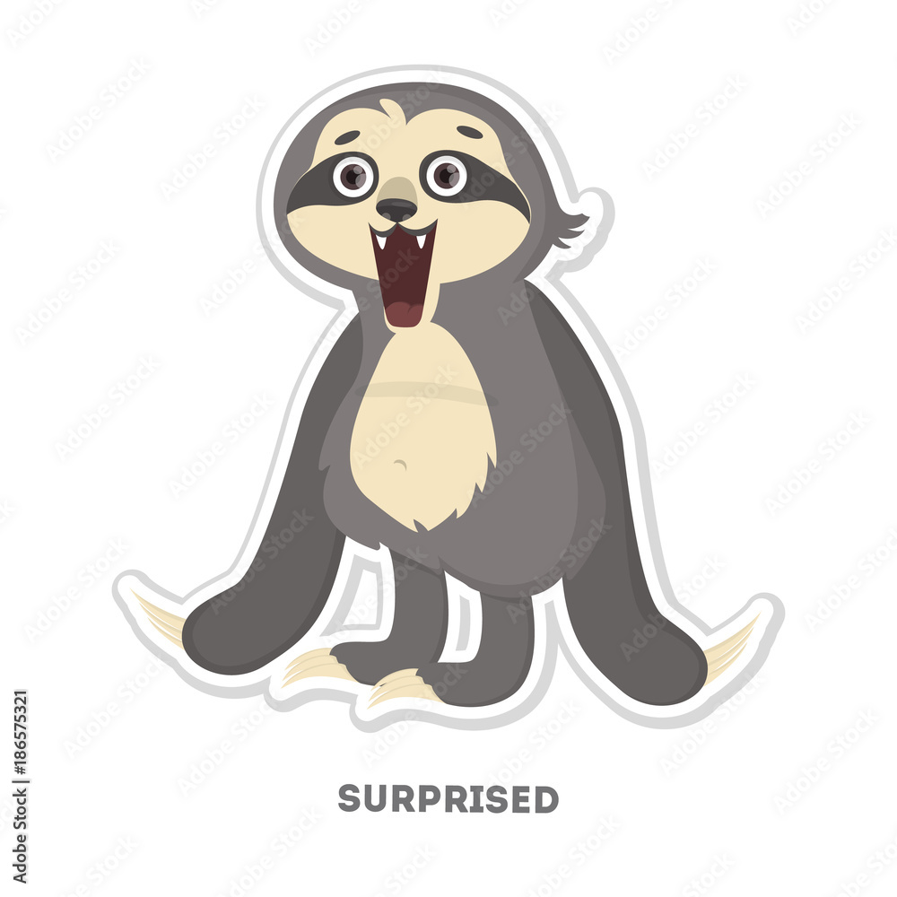 Obraz premium Amazed sloth sticker