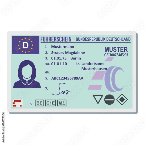 Driving license for berlin icon. Flat illustration of driving license for berlin vector icon for web.