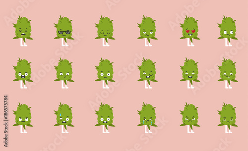 Cannabis emoji set.