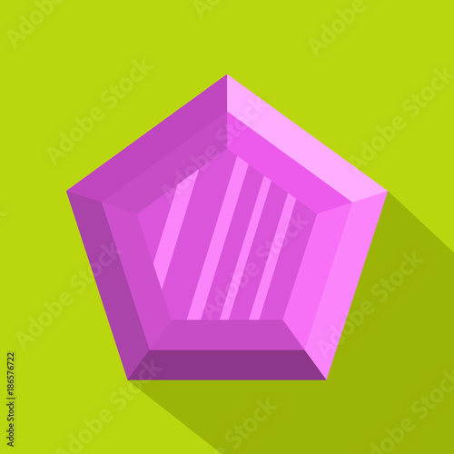 Lilac diamond icon. Flat illustration of lilac diamondvector icon for web. photo