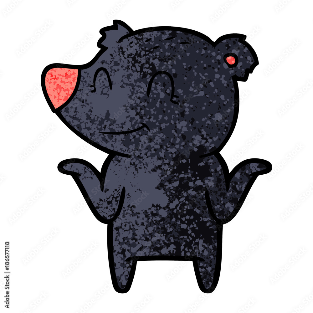 Obraz premium smiling bear shrugging shoulders