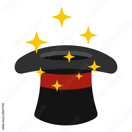 Hat with a star icon. Cartoon illustration of hat with a star vector icon for web.