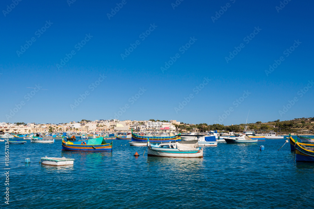 Port in Marsaxlokk on Malta