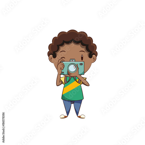 Boy taking photo