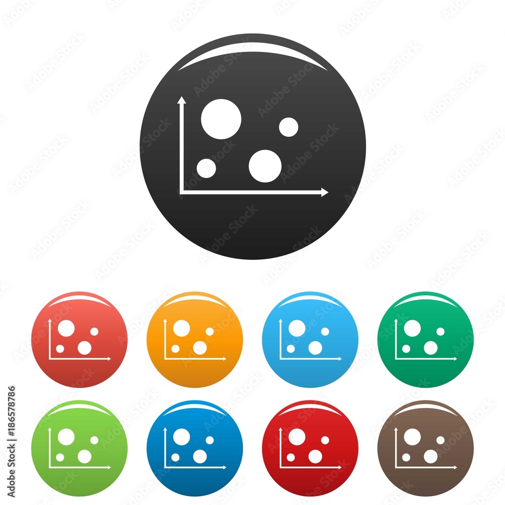 Finance diagram icons set in simple style many color circle isolated on white background Finance diagram icons set in simple style many color circle isolated on white background