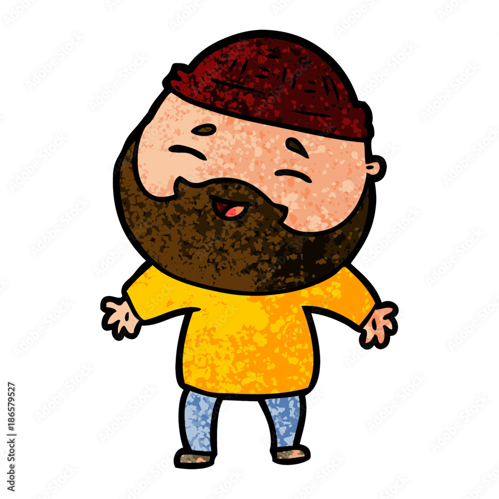 cartoon happy bearded man cartoon happy bearded man