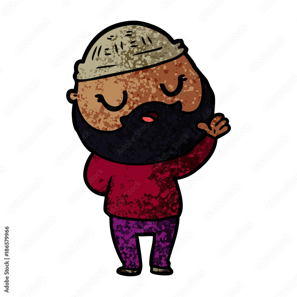 cute cartoon man with beard