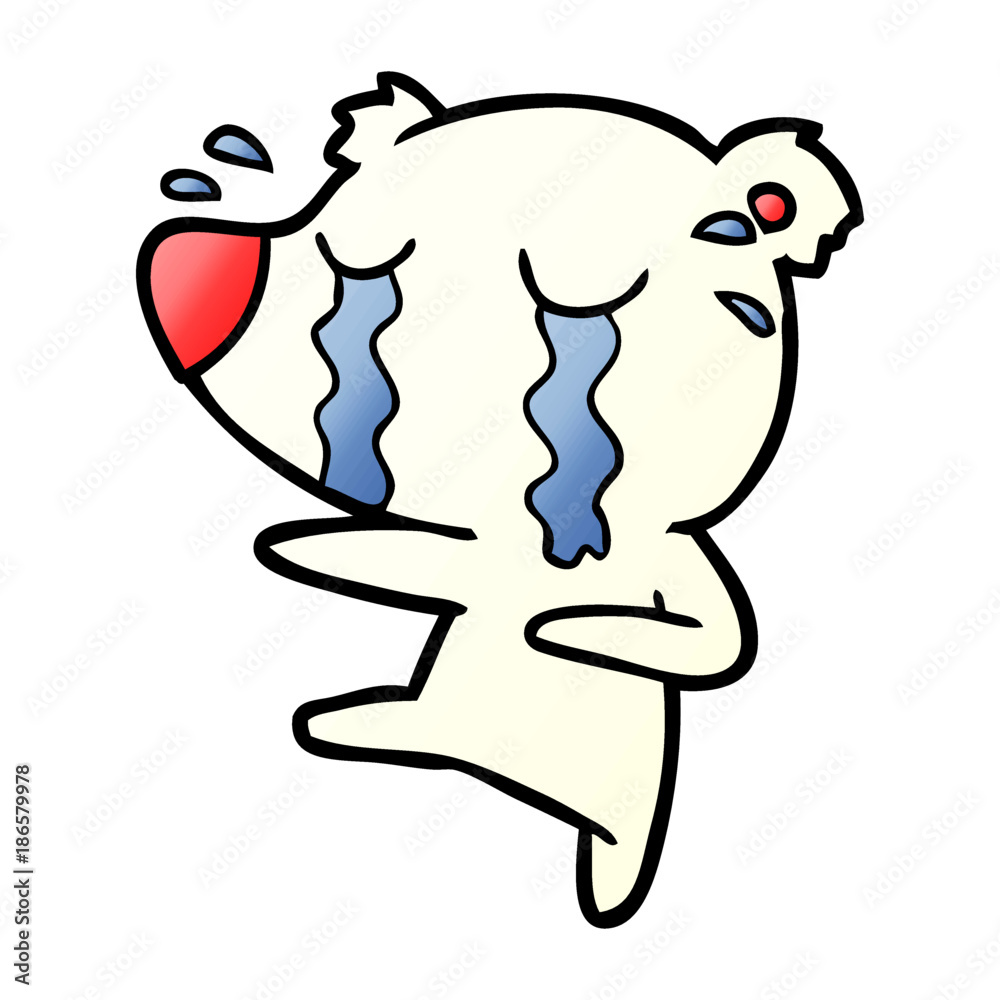 Fototapeta premium sad little polar bear cartoon