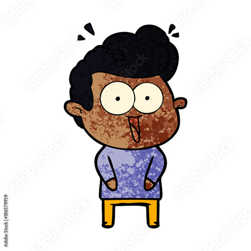 cartoon excited man