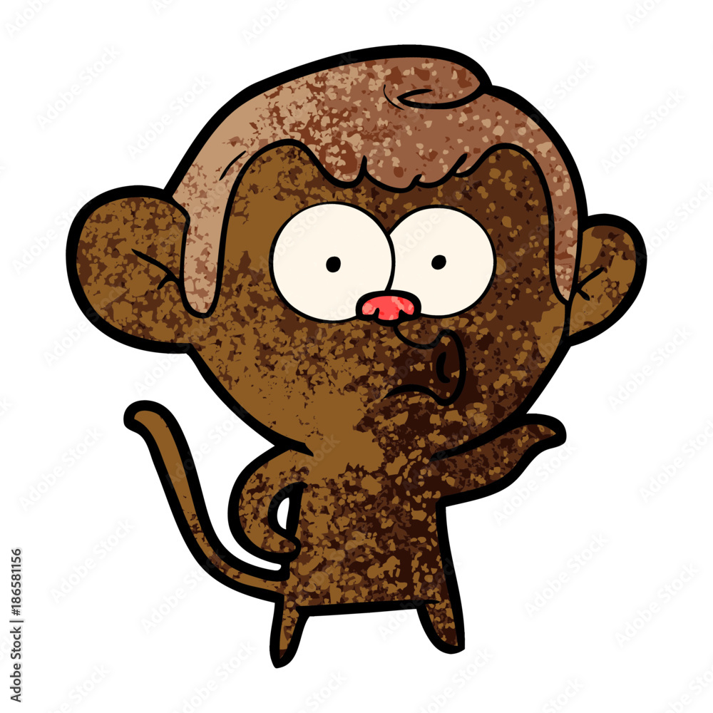 Fototapeta premium cartoon hooting monkey