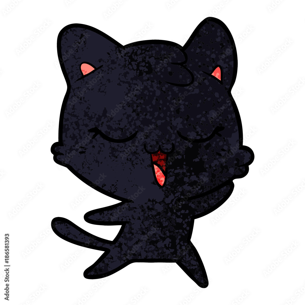 Obraz premium happy cartoon cat