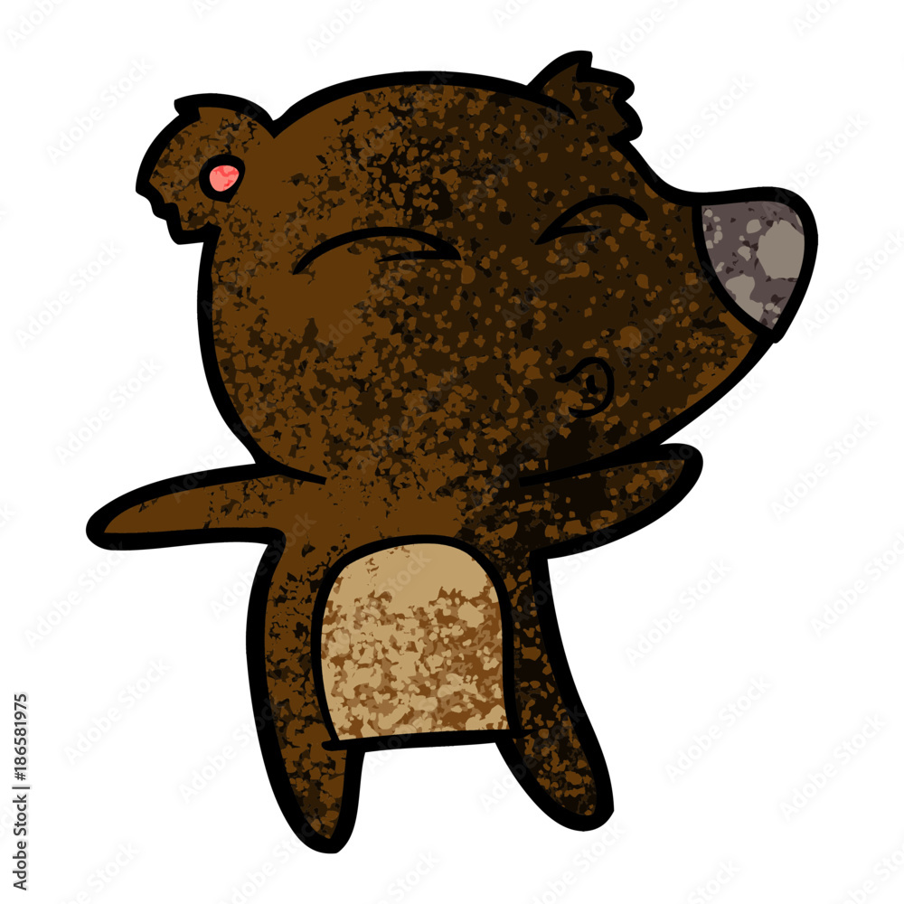 Fototapeta premium cartoon whistling bear