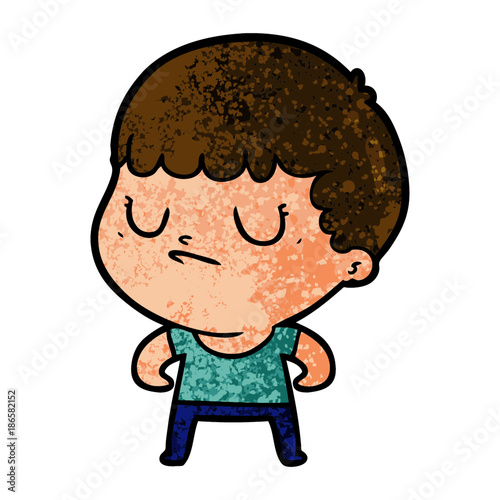cartoon grumpy boy