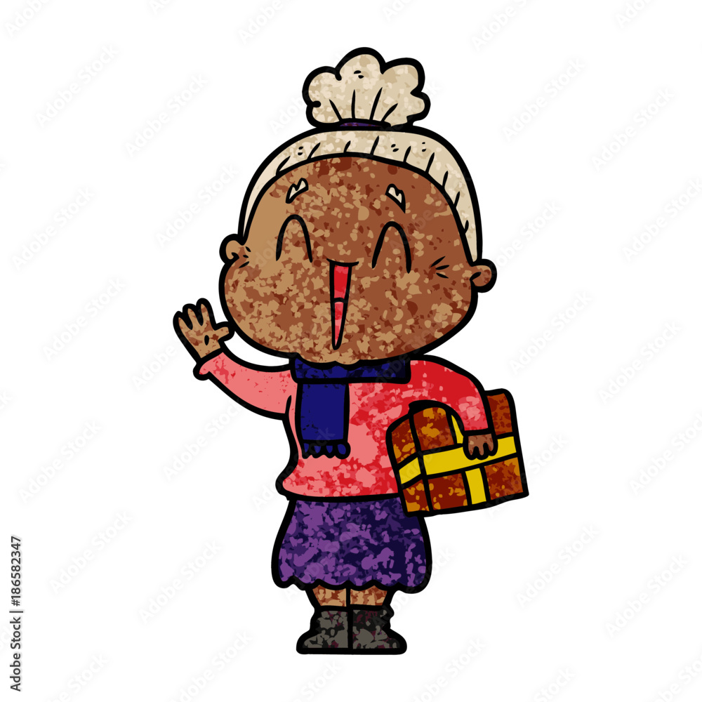 cartoon happy old lady cartoon happy old lady