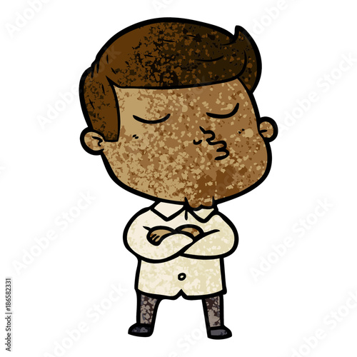 cartoon model guy pouting