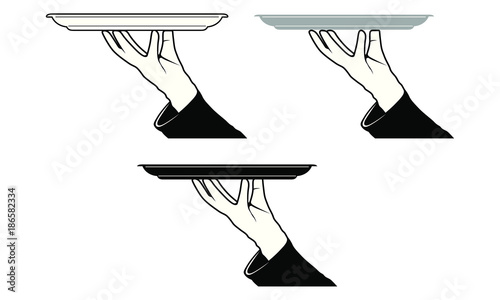butler hand with tray