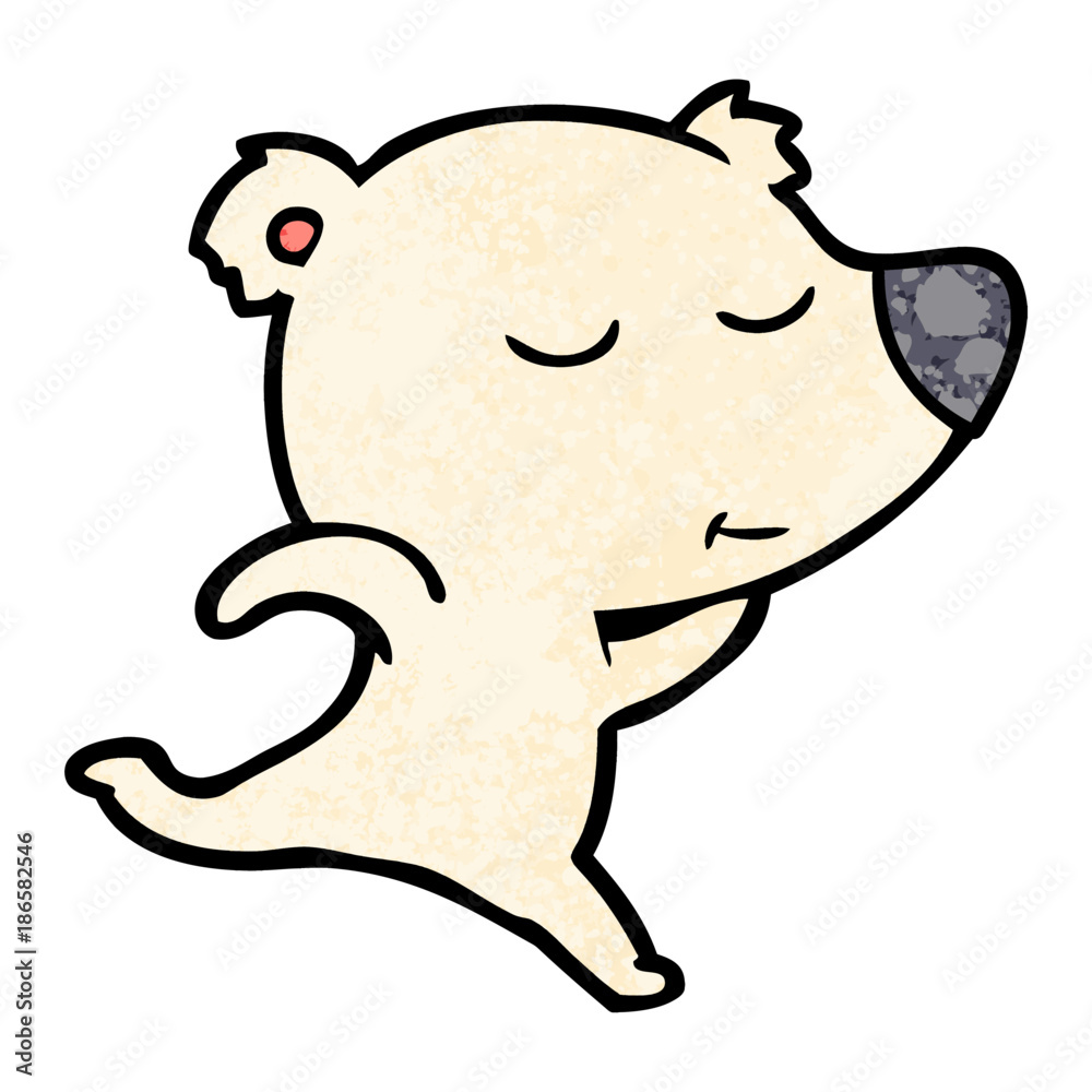 Fototapeta premium happy cartoon polar bear running