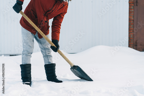 Shoveling snow
