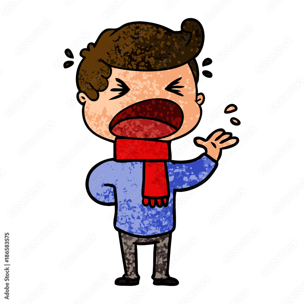Fototapeta premium cartoon shouting man
