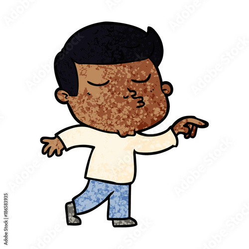 cartoon model guy pouting