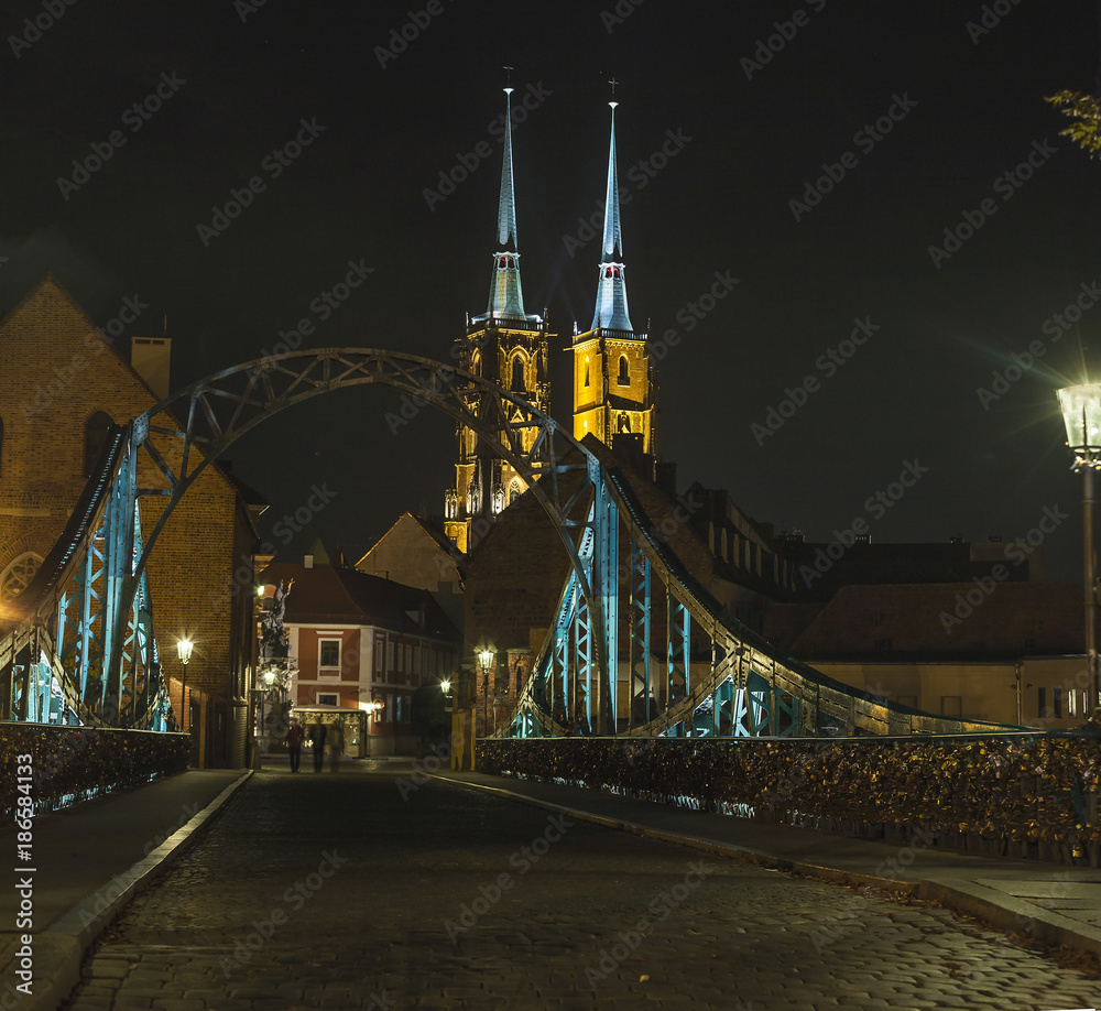Obraz premium Wroclaw by night, Poland