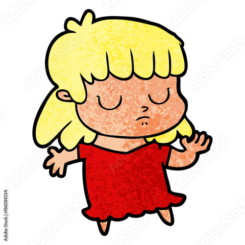 cartoon indifferent woman