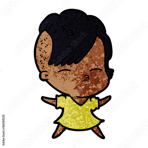 cartoon squinting girl