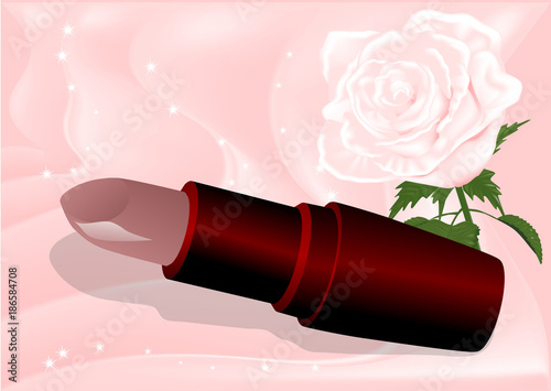 lipstick and rose