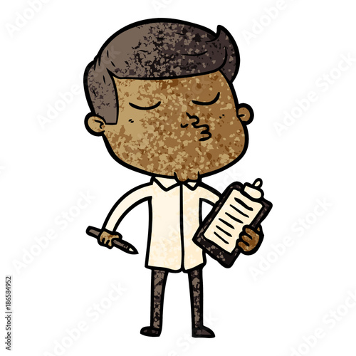 cartoon model guy pouting