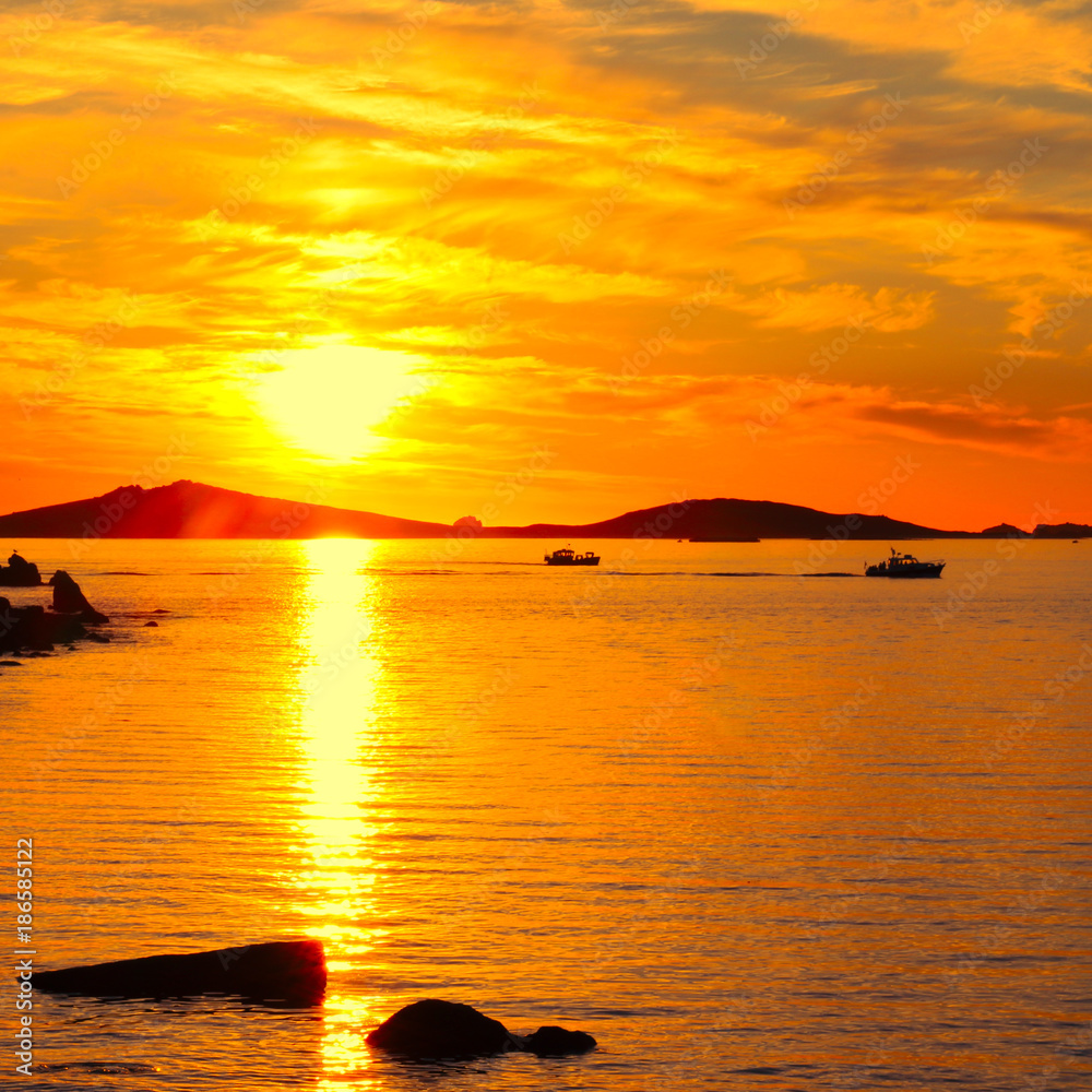Fototapeta Scilly Isles Sunset from St Marys