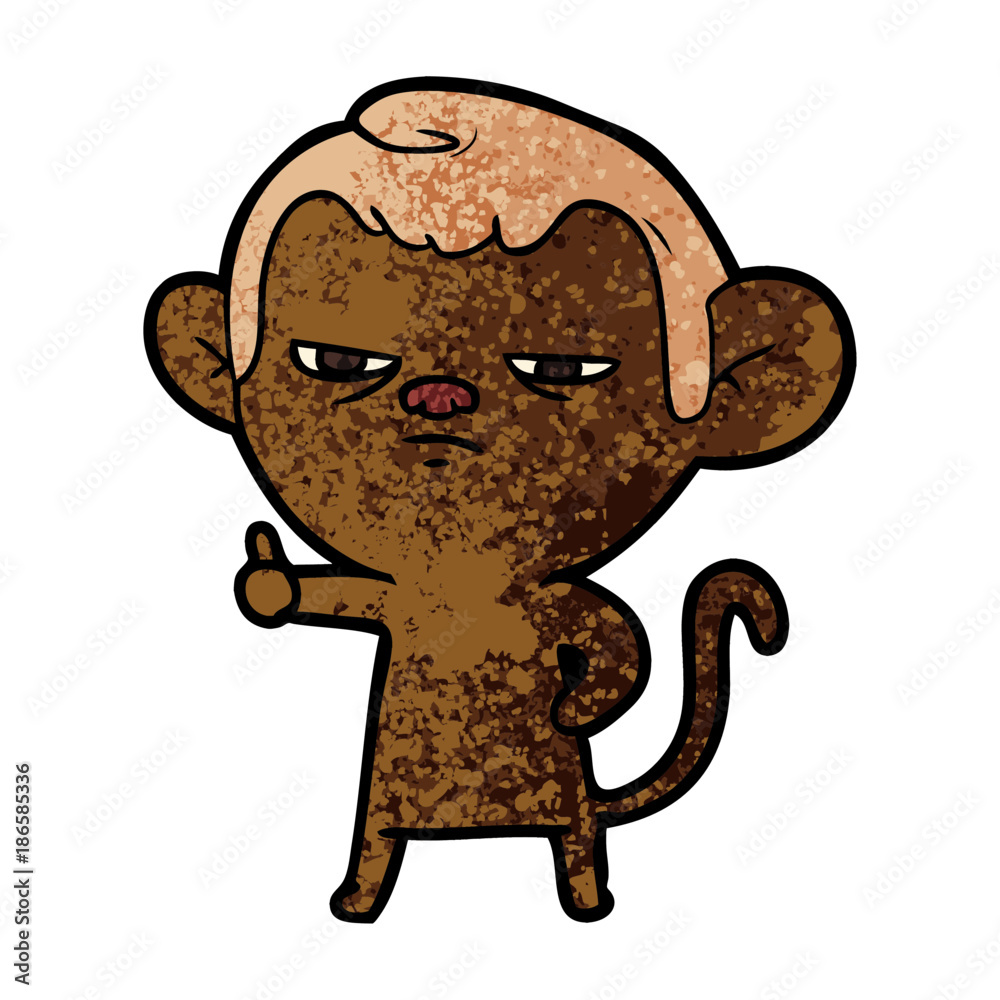 Obraz premium cartoon annoyed monkey