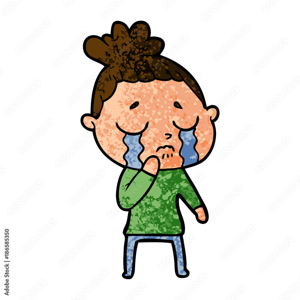 cartoon crying woman