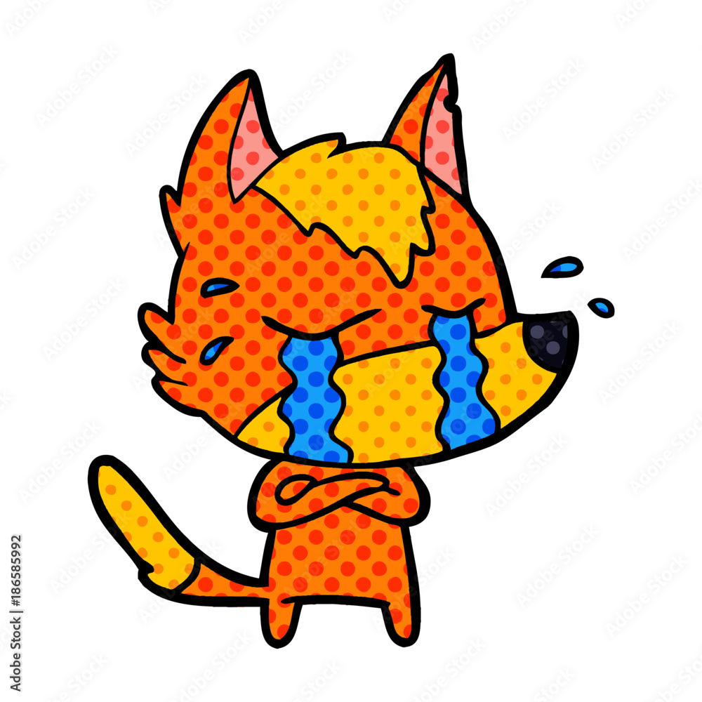 sad little fox cartoon character sad little fox cartoon character