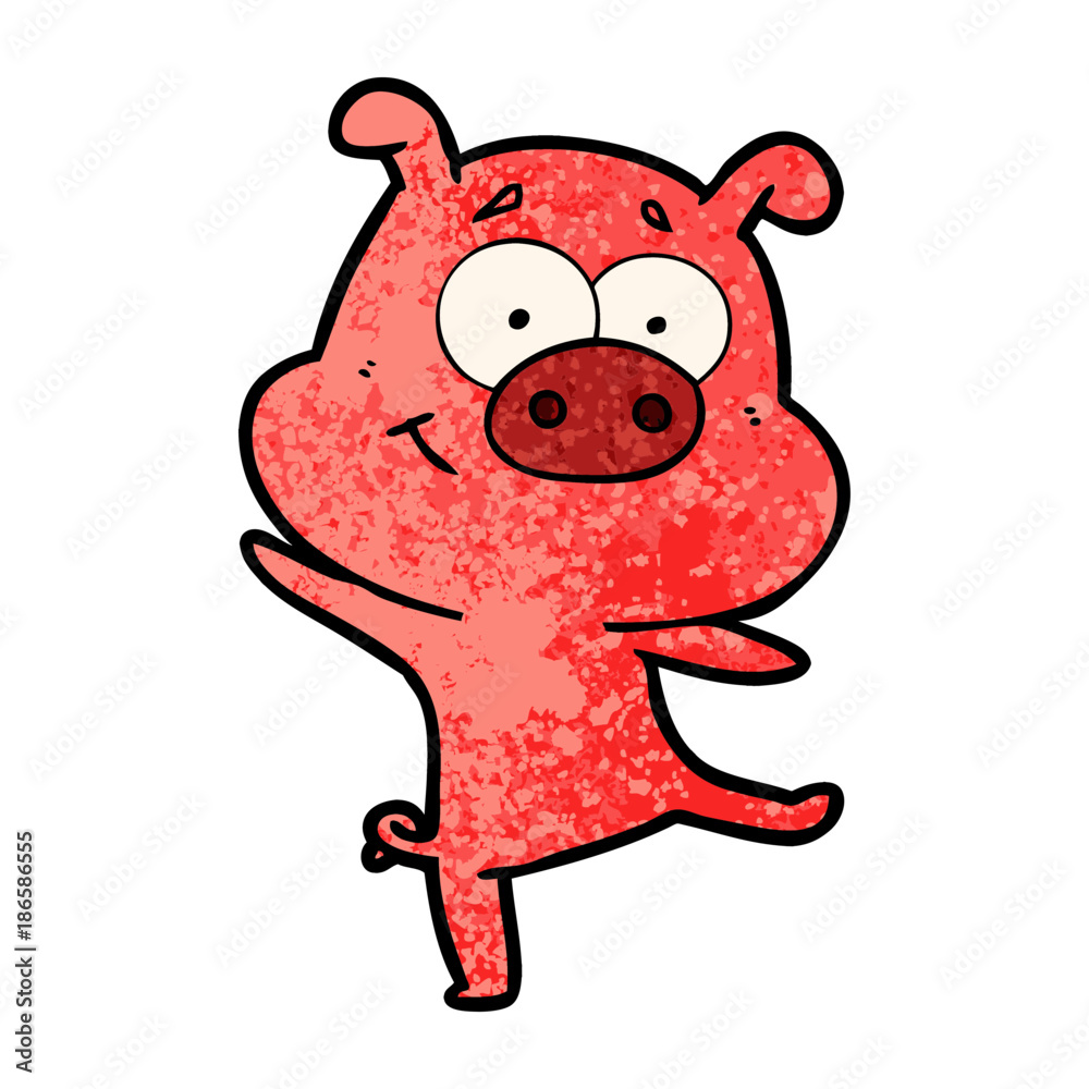 happy cartoon pig dancing happy cartoon pig dancing