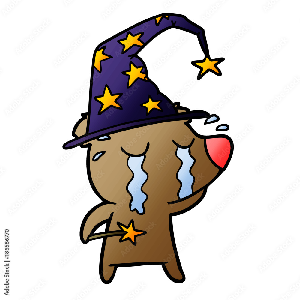 Obraz premium cartoon crying bear