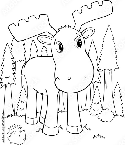 Cute Moose Vector Illustration Art