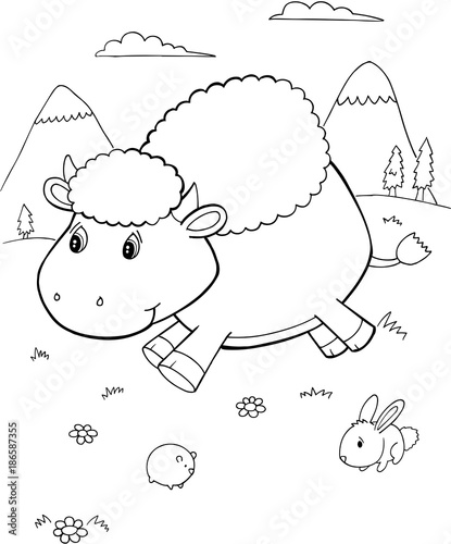 Cute Bison Buffalo Vector Illustration Art