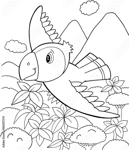 Cute Parrot Bird Vector Illustration Art