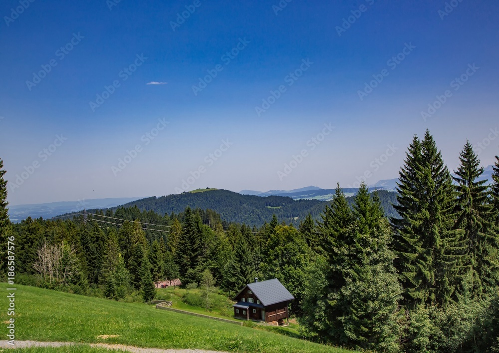 Landscape of the Lake Constance or Bodensee with view from the mountain Pfänder in Austria