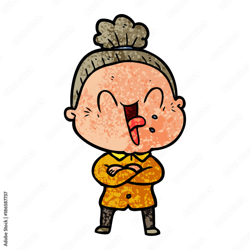 cartoon happy old woman cartoon happy old woman