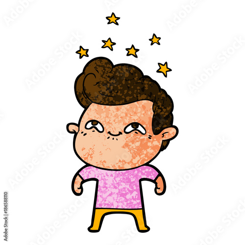 cartoon excited man
