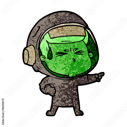 cartoon stressed astronaut