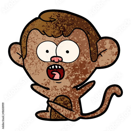 cartoon shocked monkey